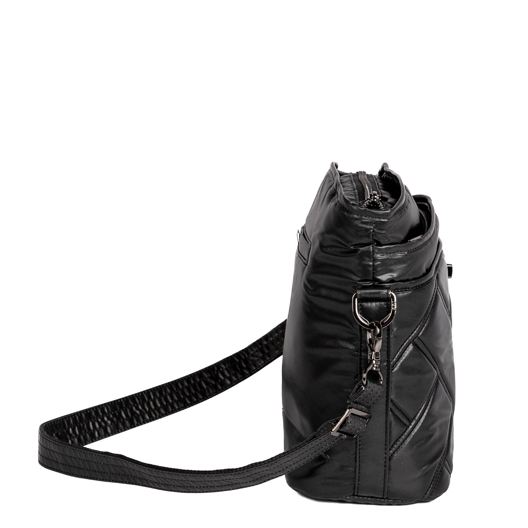 Adagio Shoulder Bag - METALLIC BLACK (ABSTRACT FERNS) - AdagioSE_MetallicBlack_03